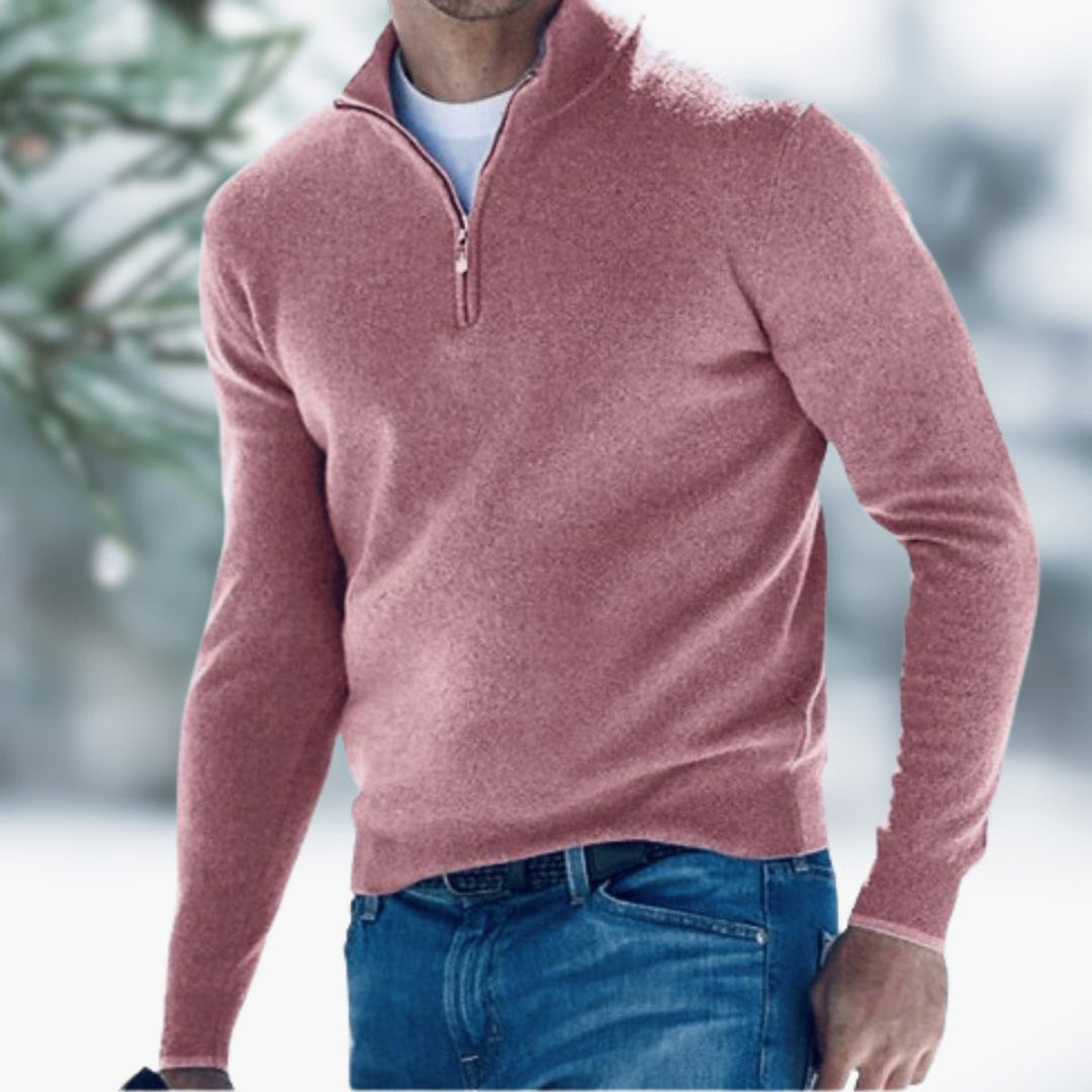 Men's Quarter-Zip Knit Jumper