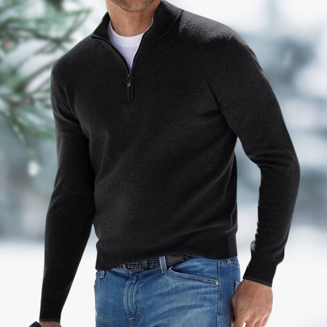 Men's Quarter-Zip Knit Jumper