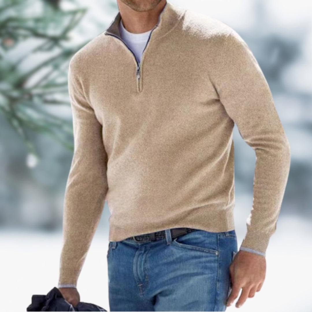 Men's Quarter-Zip Knit Jumper