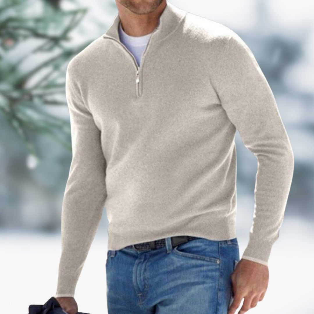 Men's Quarter-Zip Knit Jumper