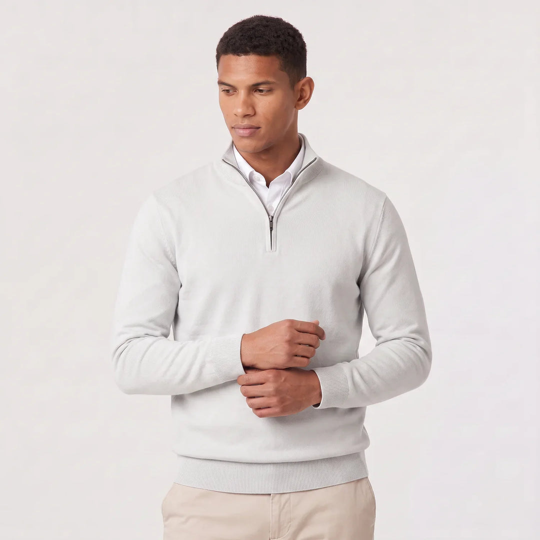 Men's Quarter-Zip Knitted Jumper