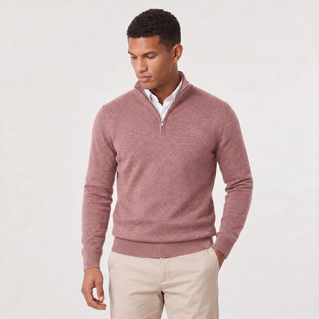 Men's Quarter-Zip Knitted Jumper