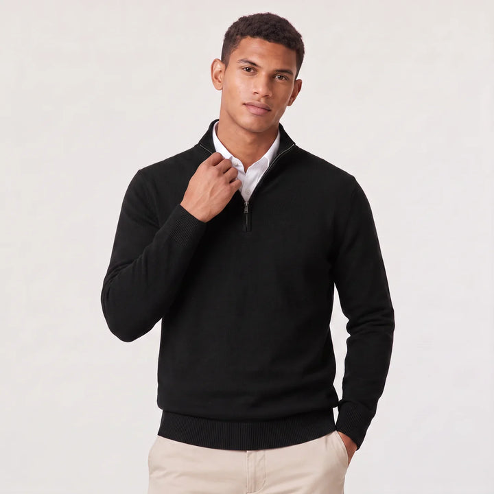 Men's Quarter-Zip Knitted Jumper