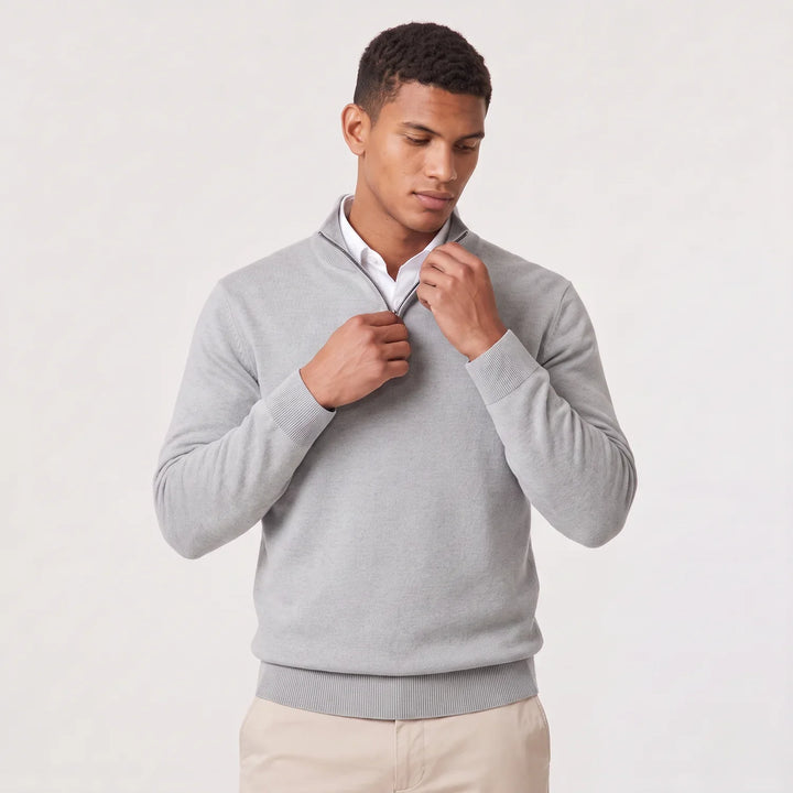 Men's Quarter-Zip Knitted Jumper