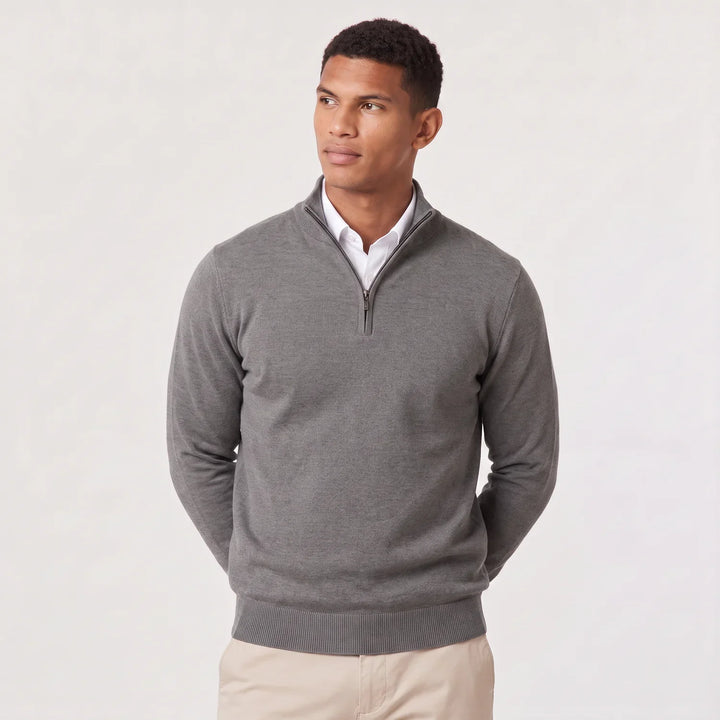 Men's Quarter-Zip Knitted Jumper