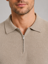 Men's Fine Knit Quarter-Zip Polo Jumper