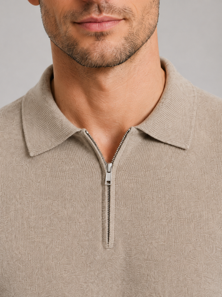 Men's Quarter-Zip Polo Sweater