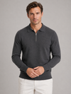 Men's Fine Knit Quarter-Zip Polo Jumper