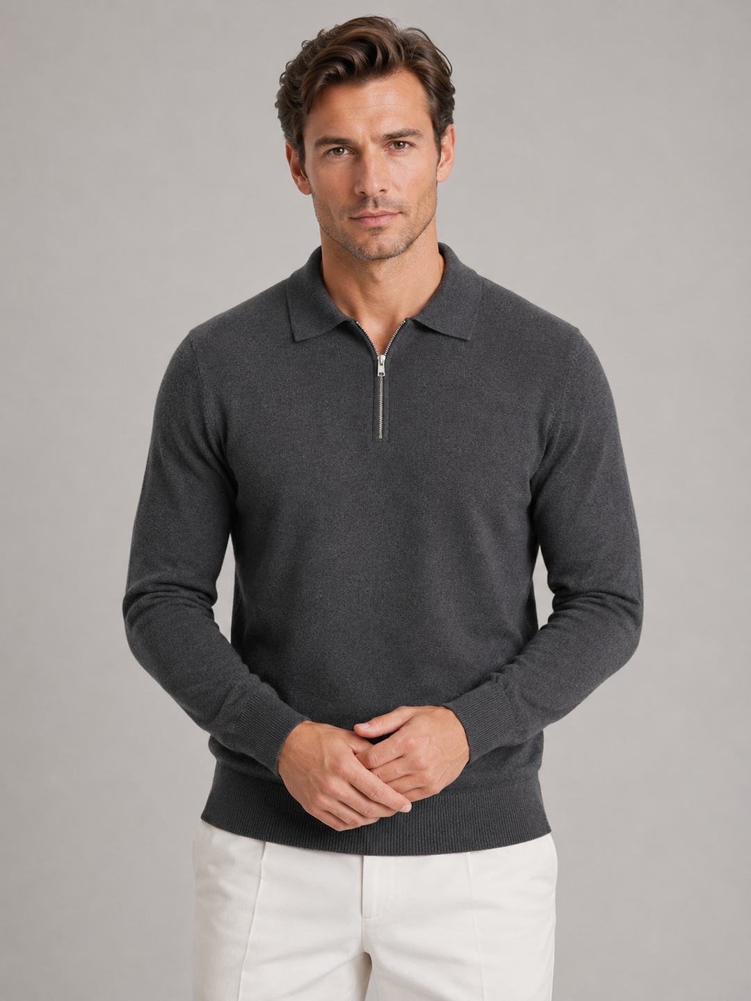 Men's Quarter-Zip Polo Sweater