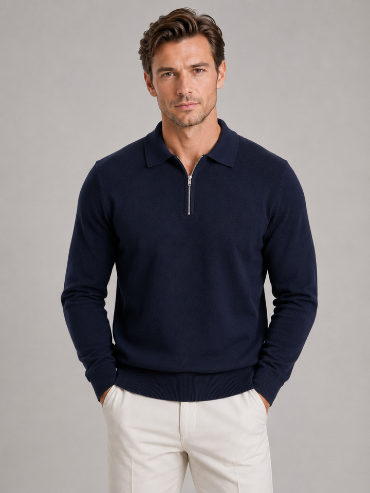 Men's Quarter-Zip Polo Sweater