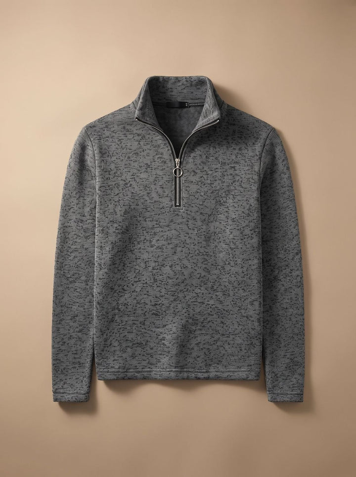 Men's Quarter-Zip Stand Collar Knit Jumper