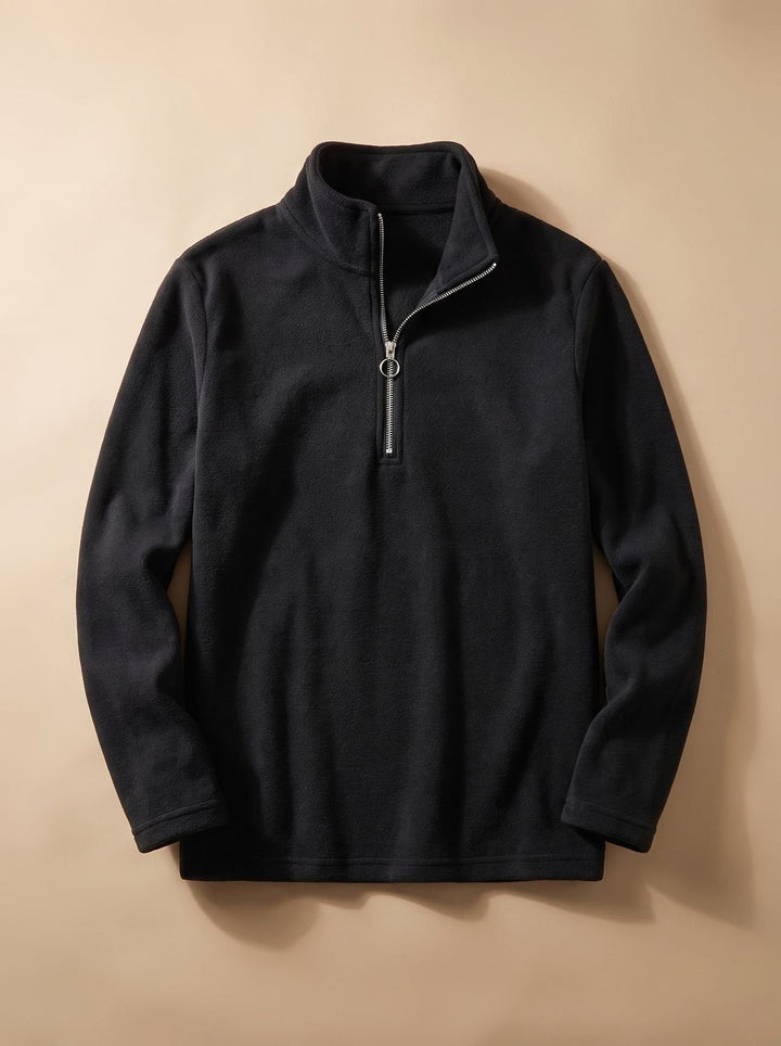Men's Quarter-Zip Stand Collar Knit Jumper