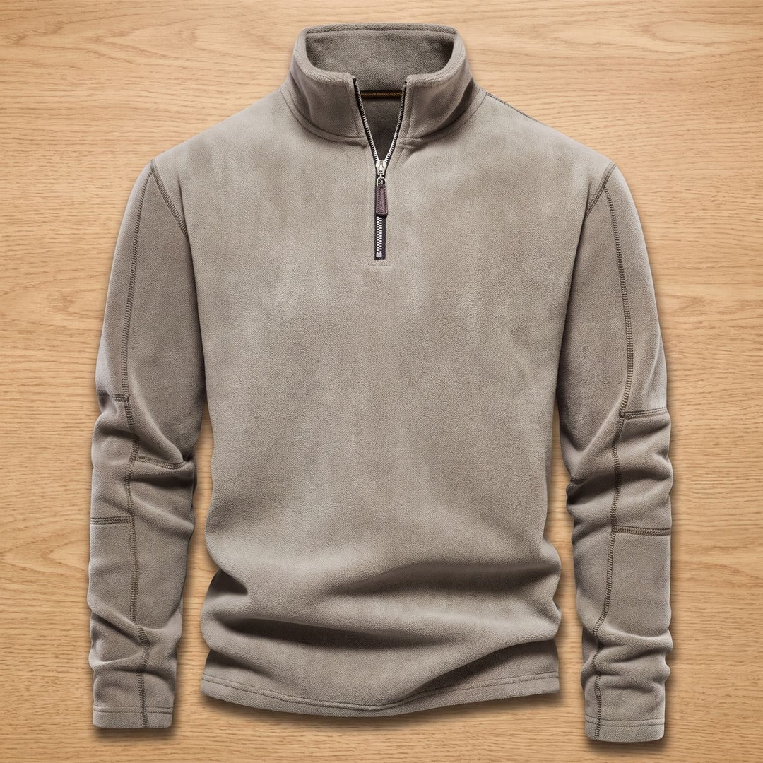 Men's Quarter-Zip Stand-Collar Pullover Sweater