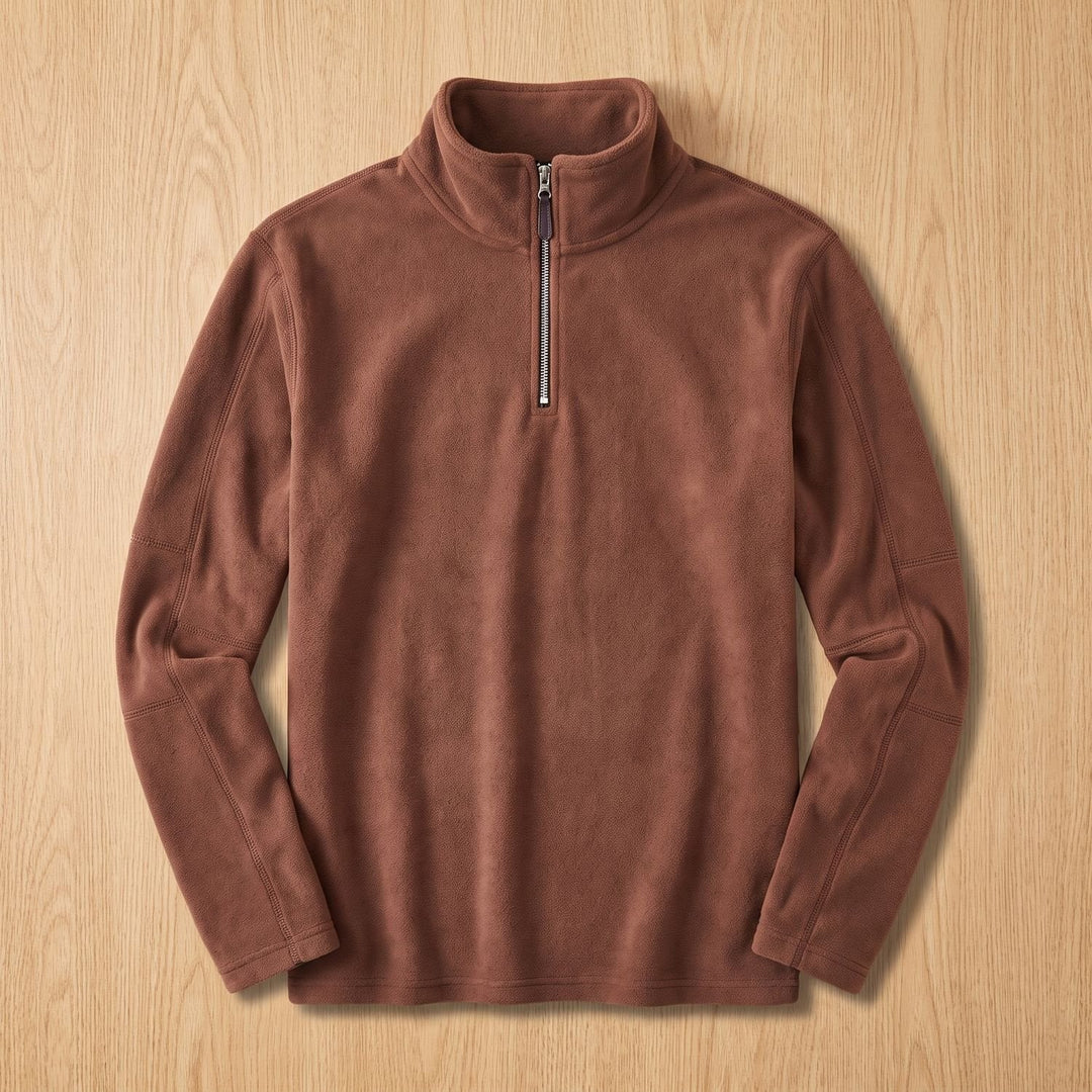 Men's Quarter-Zip Stand-Collar Pullover Sweater