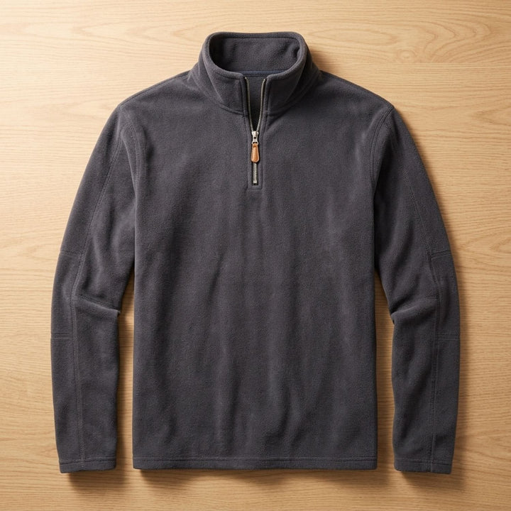 Men's Quarter-Zip Stand-Collar Pullover Sweater