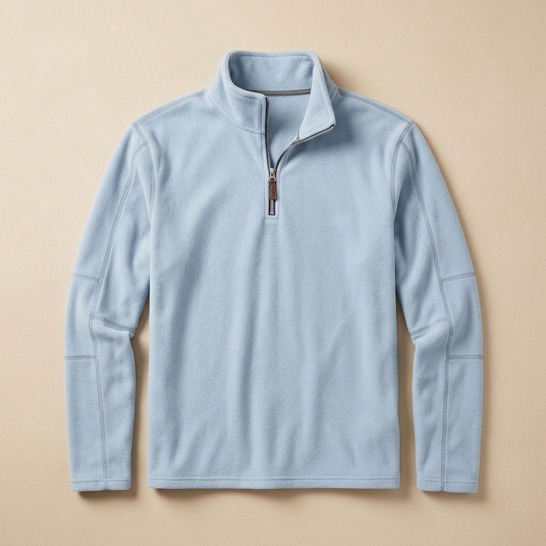 Men's Quarter-Zip Stand-Collar Pullover Sweater
