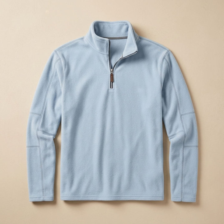 Men's Quarter-Zip Stand-Collar Pullover Sweater