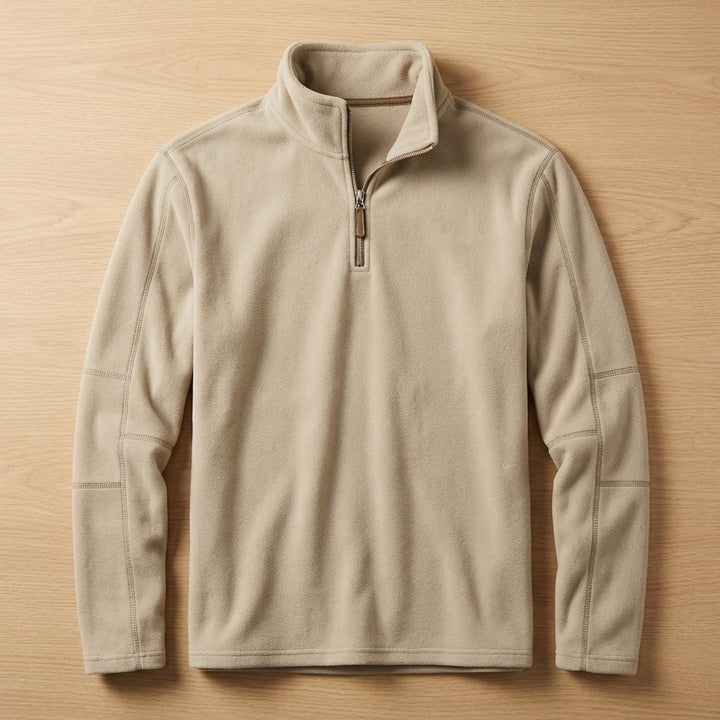 Men's Quarter-Zip Stand-Collar Pullover Sweater
