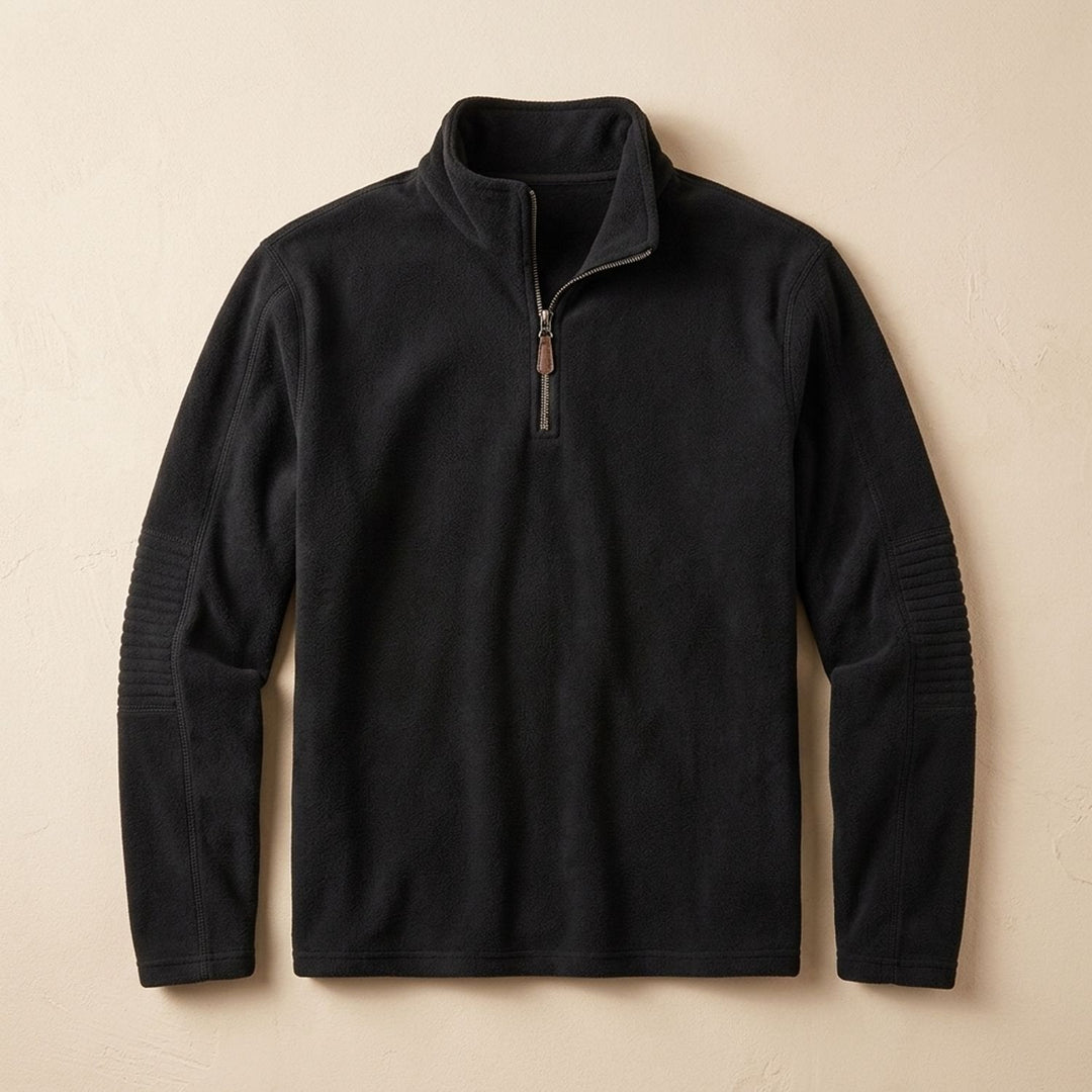 Men's Quarter-Zip Stand-Collar Pullover Sweater