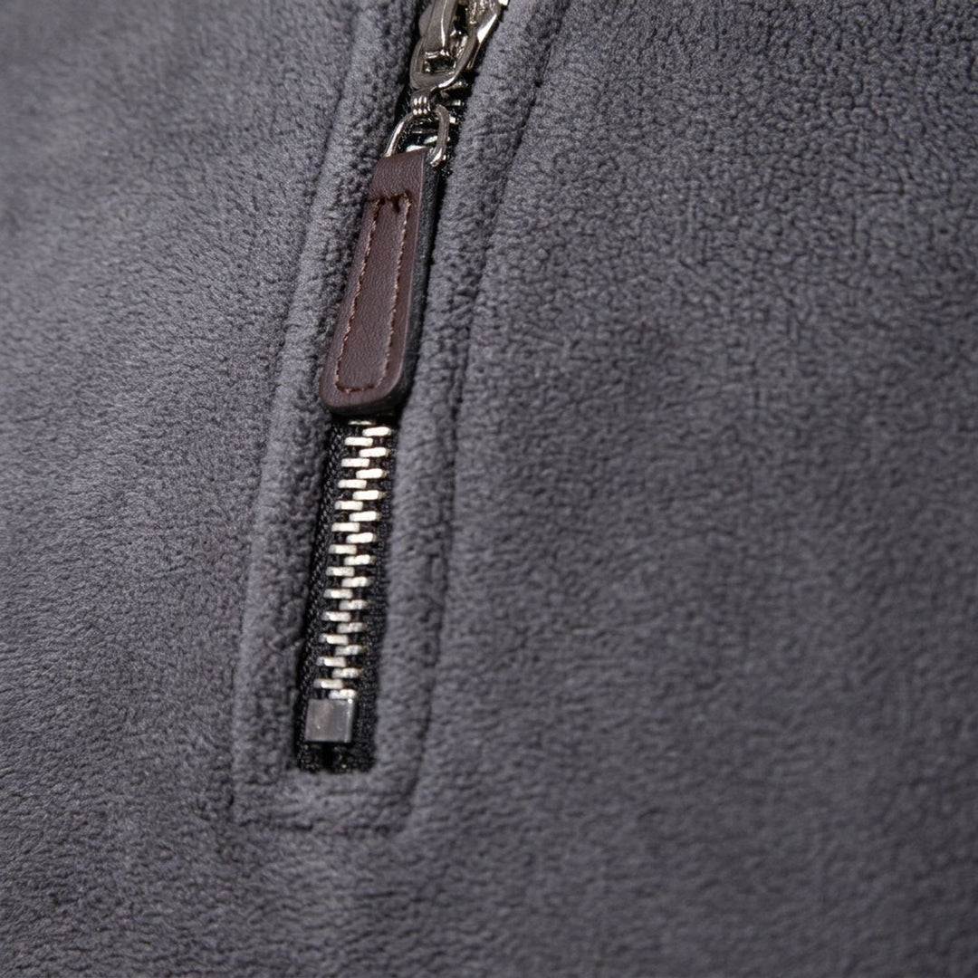 Men's Quarter-Zip Stand-Collar Pullover Sweater