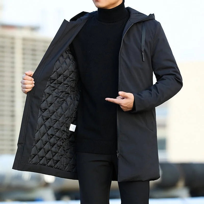 Men's Quilted Hooded Winter Coat