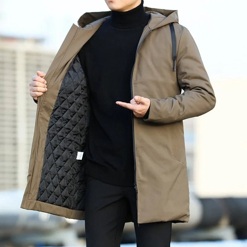 Men's Quilted Hooded Winter Coat