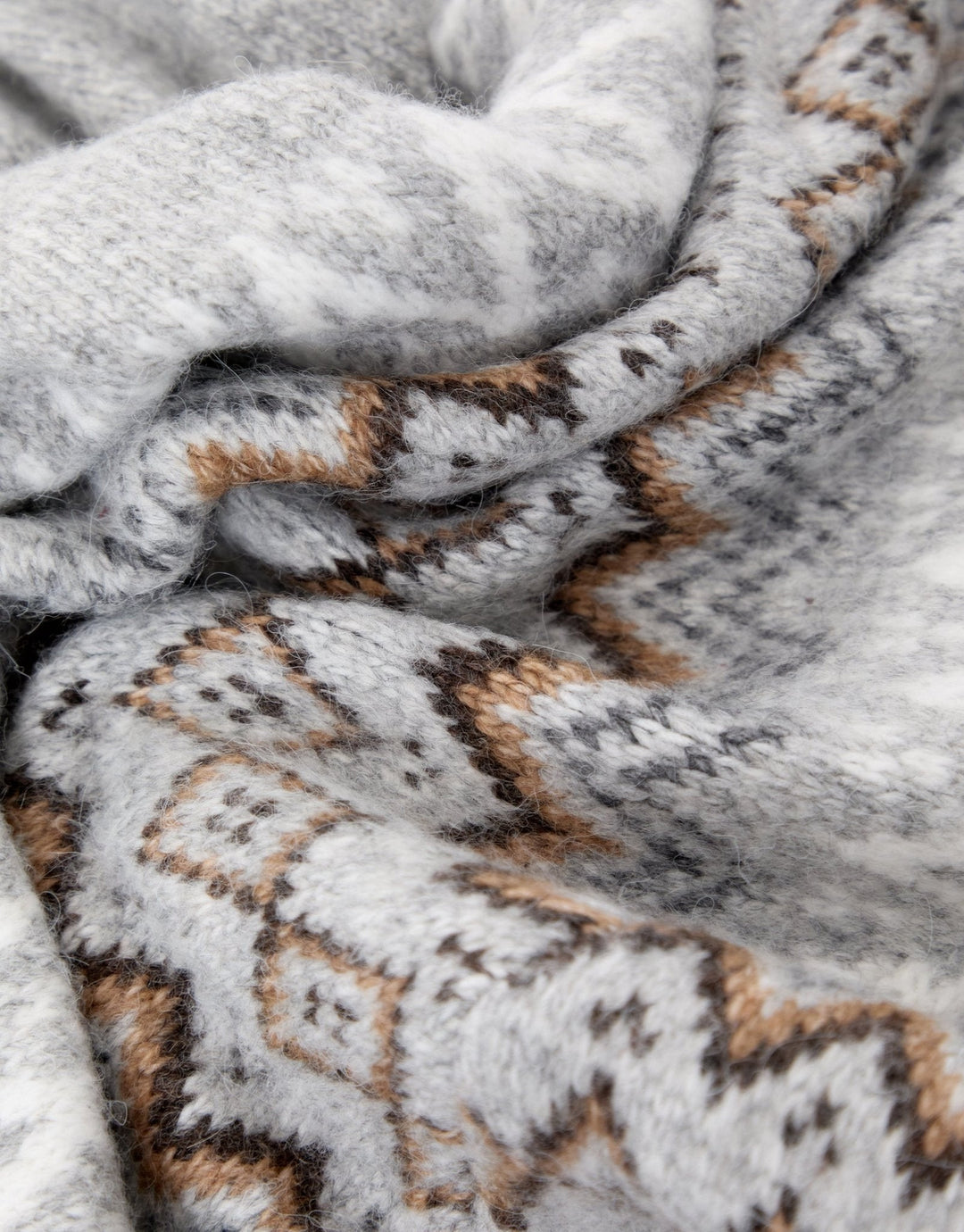 Men's Christmas Jumper Fair Isle Yoke Crew Neck in Grey