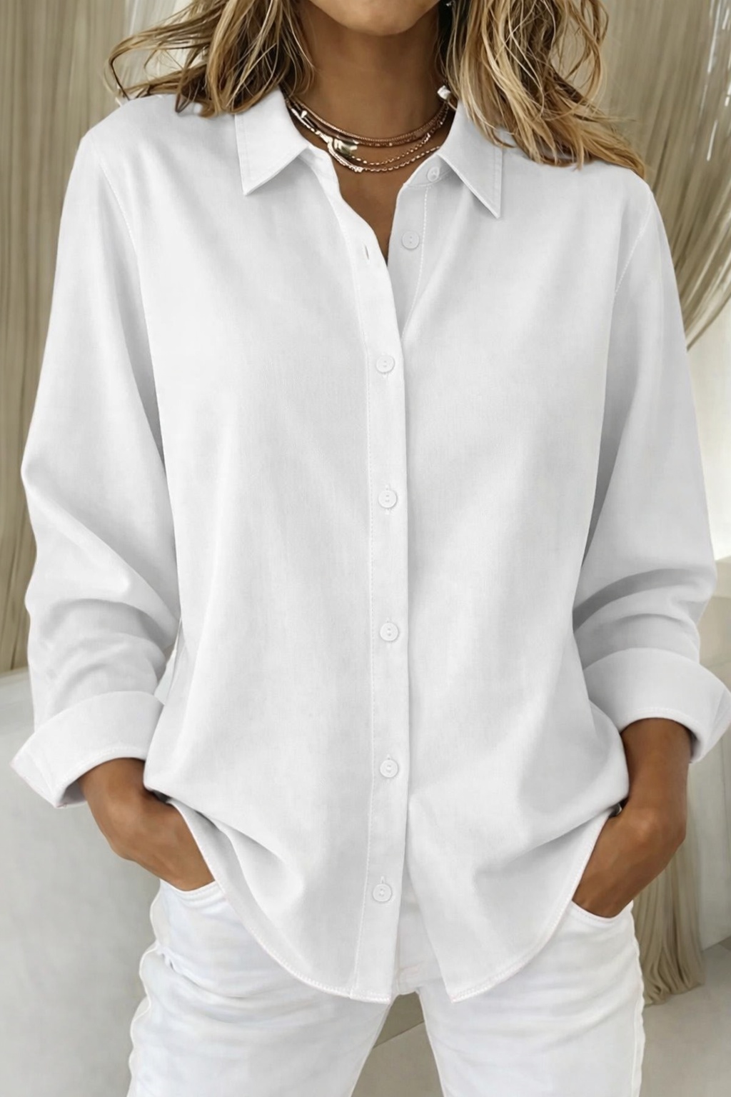 Women's Relaxed Fit Button-Down Shirt