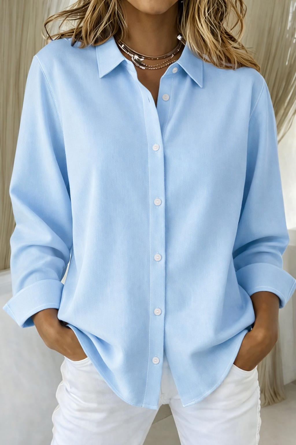 Women's Relaxed Fit Button-Down Shirt