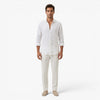 Men's Relaxed-Fit Button-Up Shirt with Roll-Up Sleeves