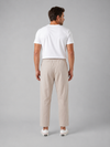 Men's Relaxed Cropped Drawstring Trousers in Beige