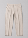 Men's Relaxed Cropped Drawstring Trousers in Beige