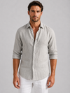 Men's Relaxed Fit Linen-Look Long Sleeve Shirt