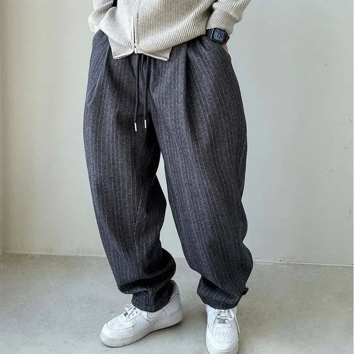 Men's Relaxed-Fit Trousers with Adjustable Waistband