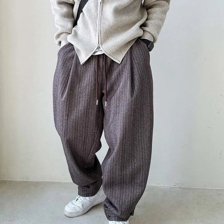 Men's Relaxed-Fit Trousers with Adjustable Waistband