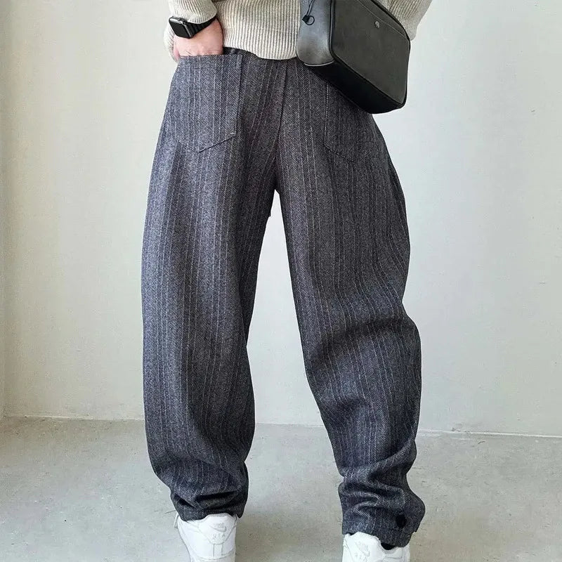 Men's Relaxed-Fit Trousers with Adjustable Waistband