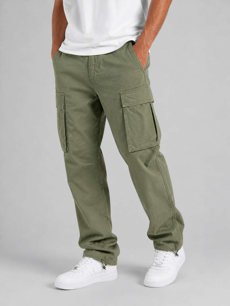Men's Relaxed Straight-Leg Cargo Trousers