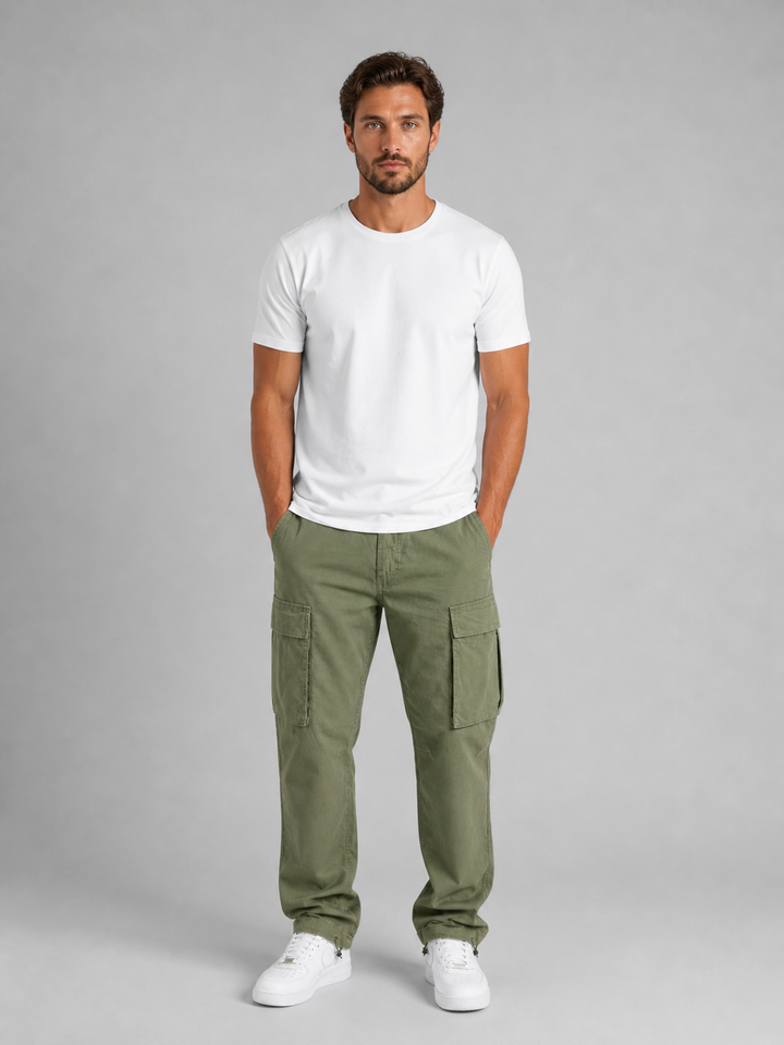 Men's Relaxed Straight-Leg Cargo Trousers