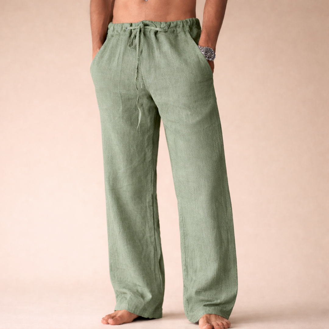 Men's Relaxed Straight-Leg Drawstring Trousers