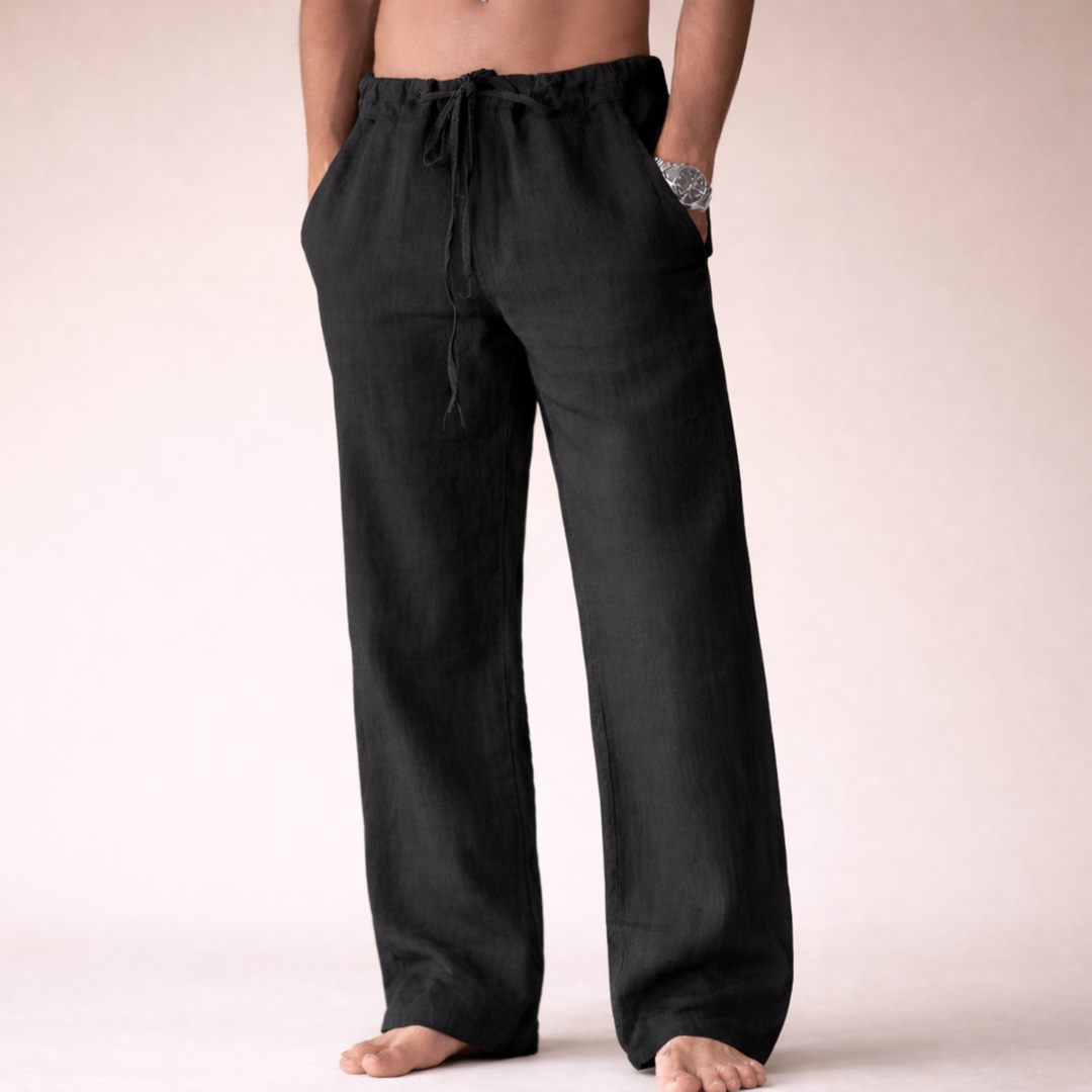 Men's Relaxed Straight-Leg Drawstring Trousers
