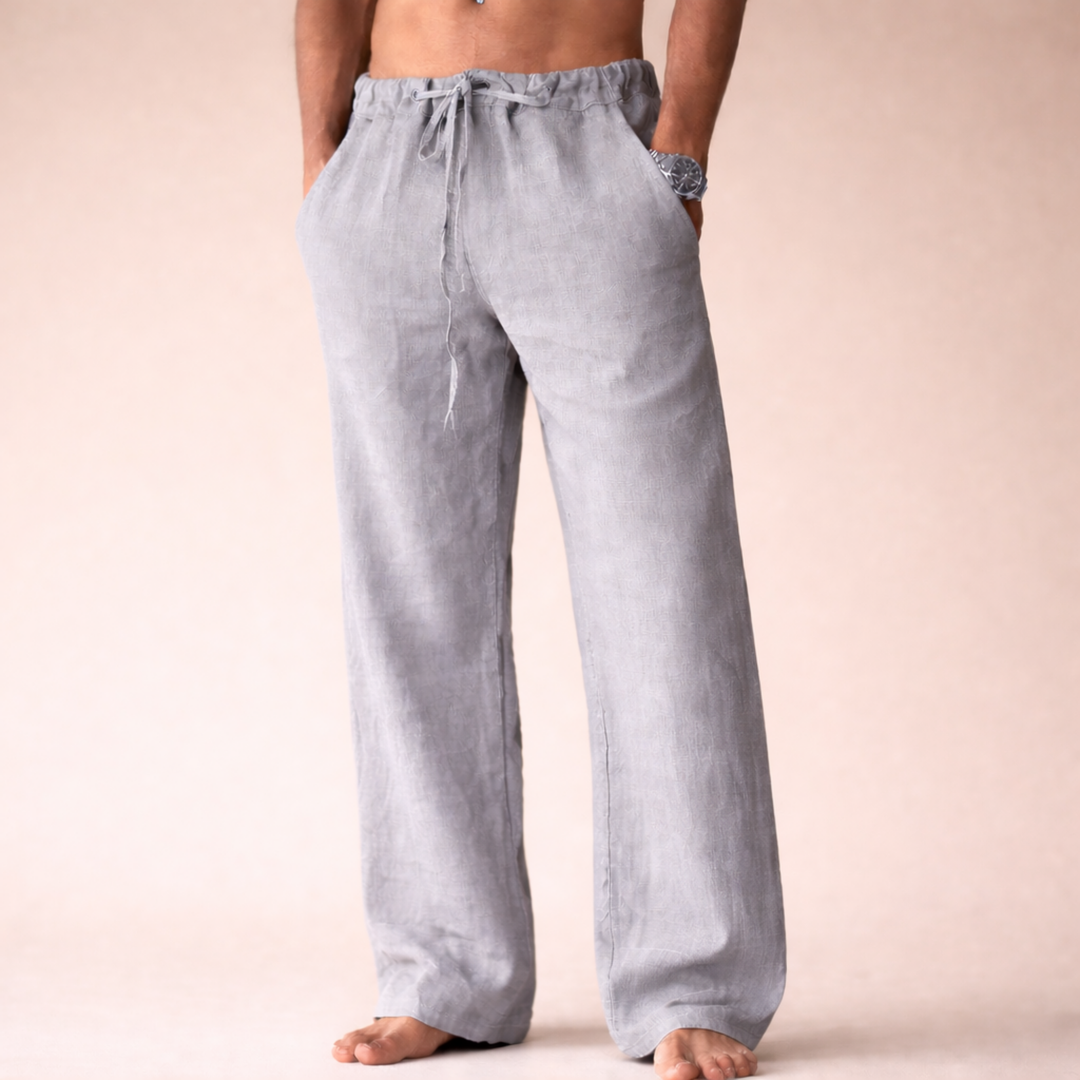 Men's Relaxed Straight-Leg Drawstring Trousers