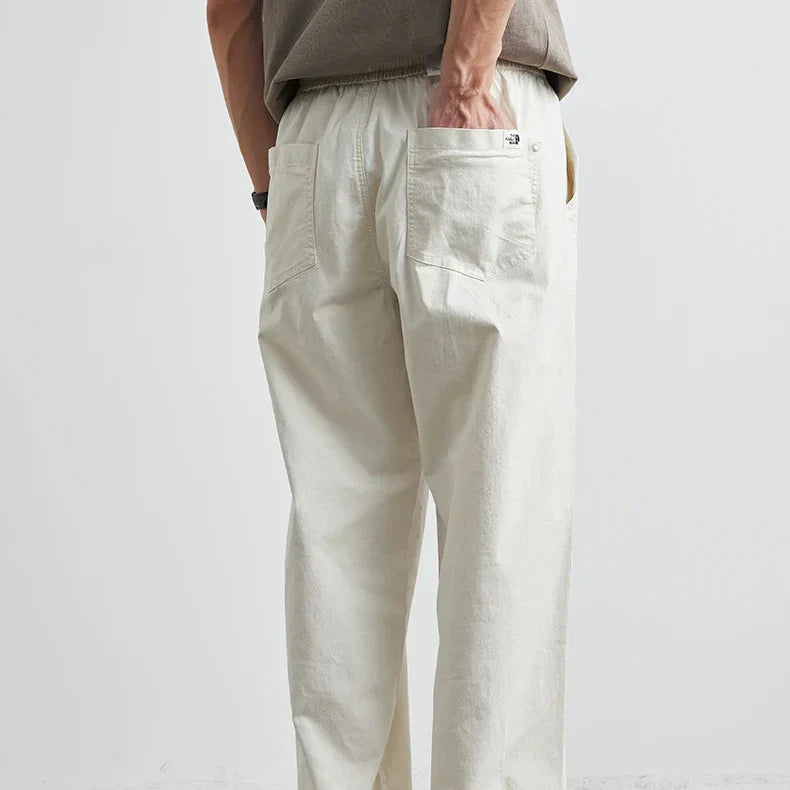 Men's Relaxed Tapered Trousers with Drawstring Waist