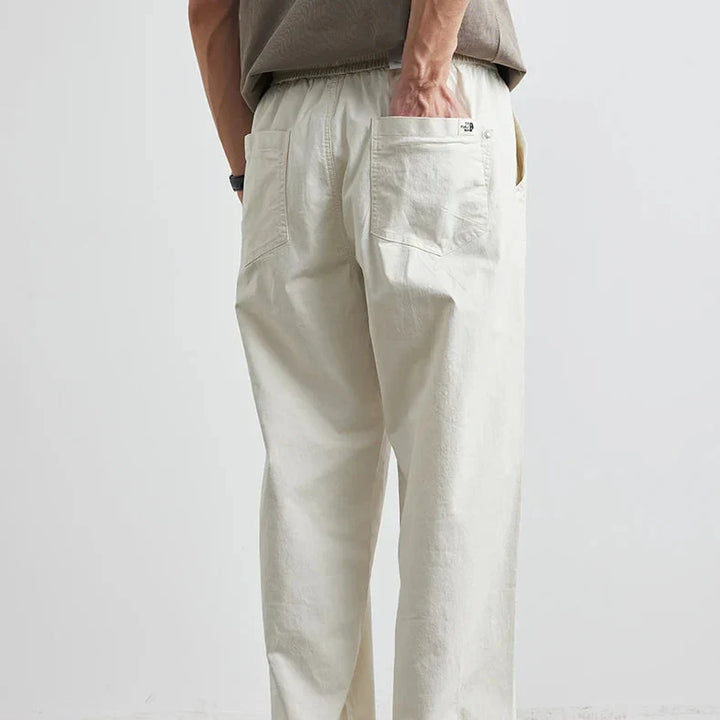 Men's Relaxed Tapered Trousers with Drawstring Waist