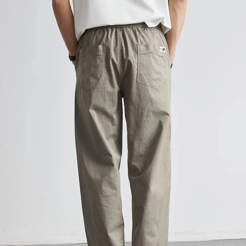 Men's Relaxed Tapered Trousers with Drawstring Waist