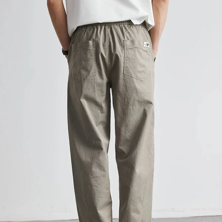 Men's Relaxed Tapered Trousers with Drawstring Waist