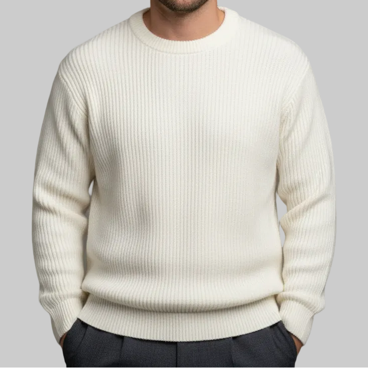 Men's Ribbed Crew Neck Jumper