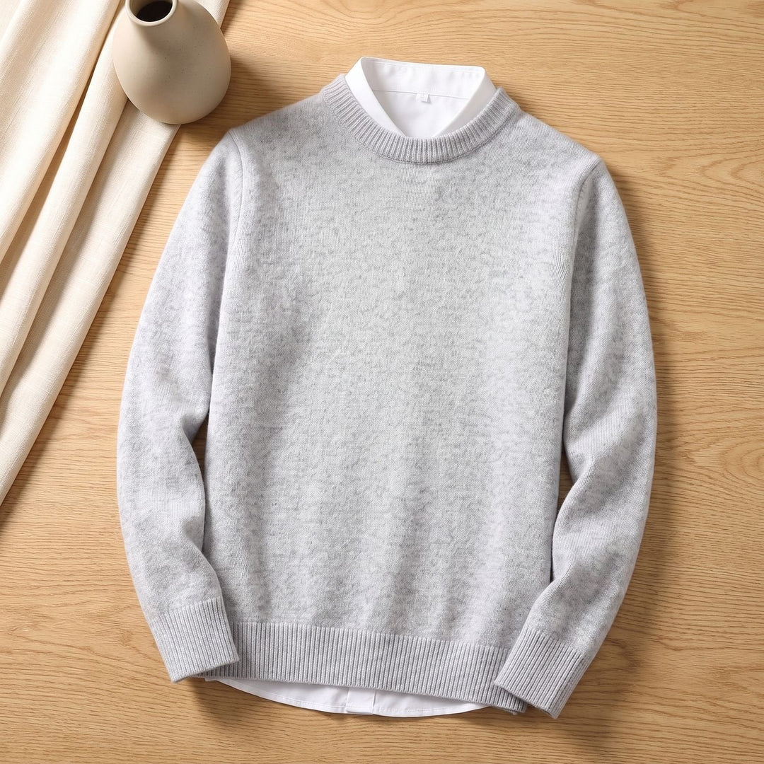 Men's Ribbed Crew-Neck Knit Sweater