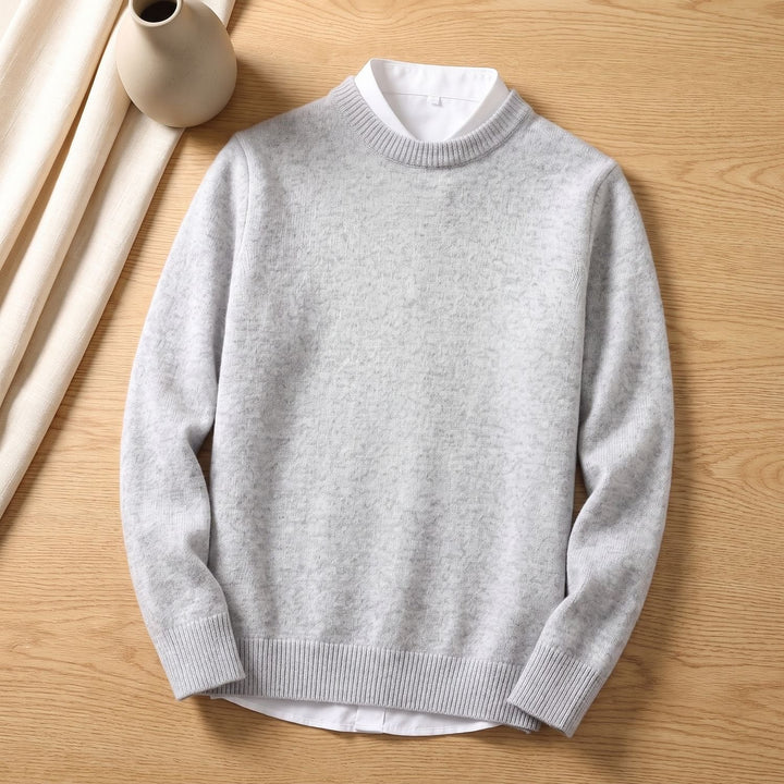 Men's Ribbed Crew-Neck Knit Sweater