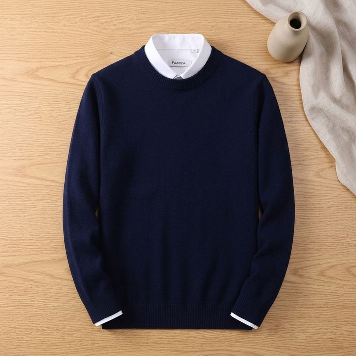 Men's Ribbed Crew-Neck Knit Sweater