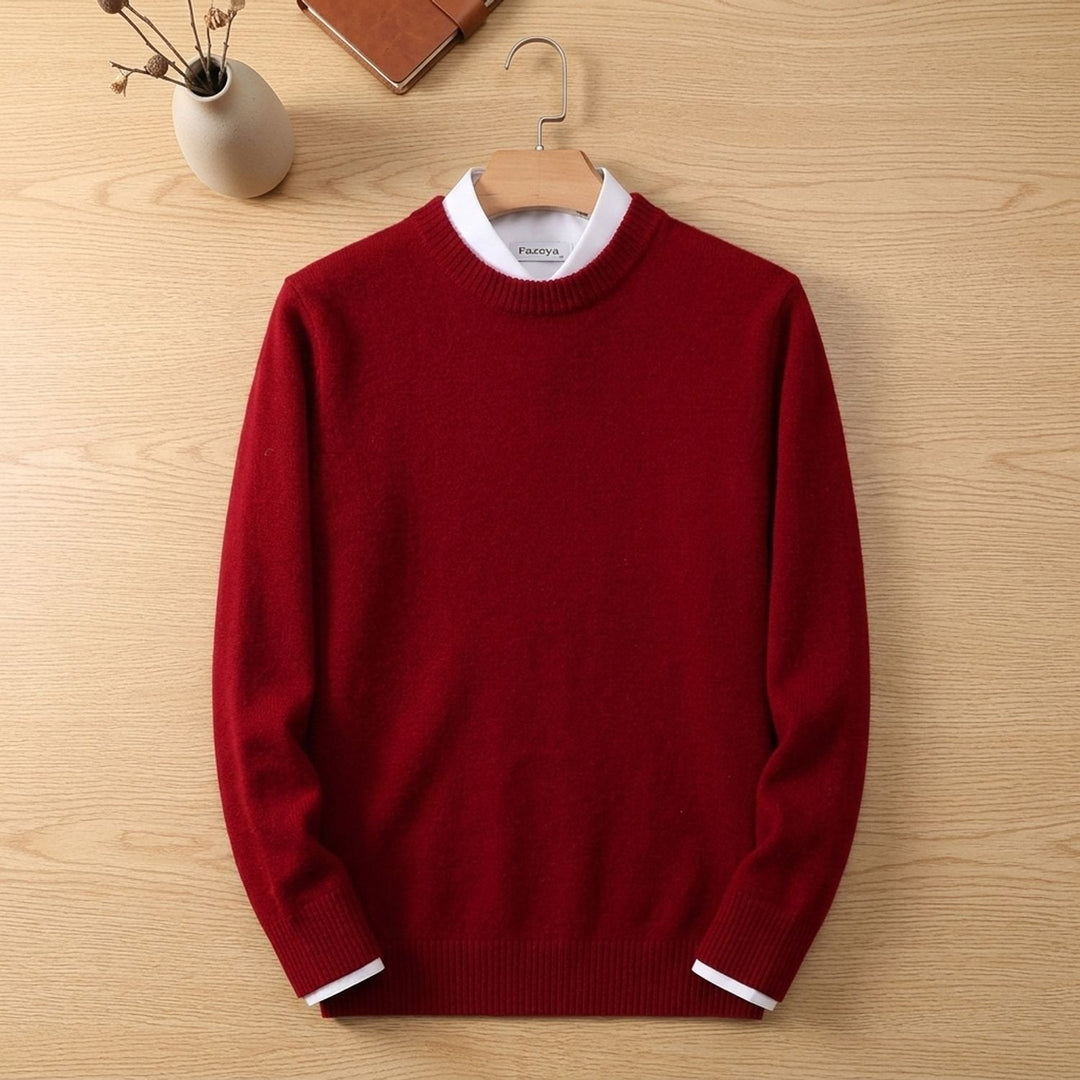 Men's Ribbed Crew-Neck Knit Sweater